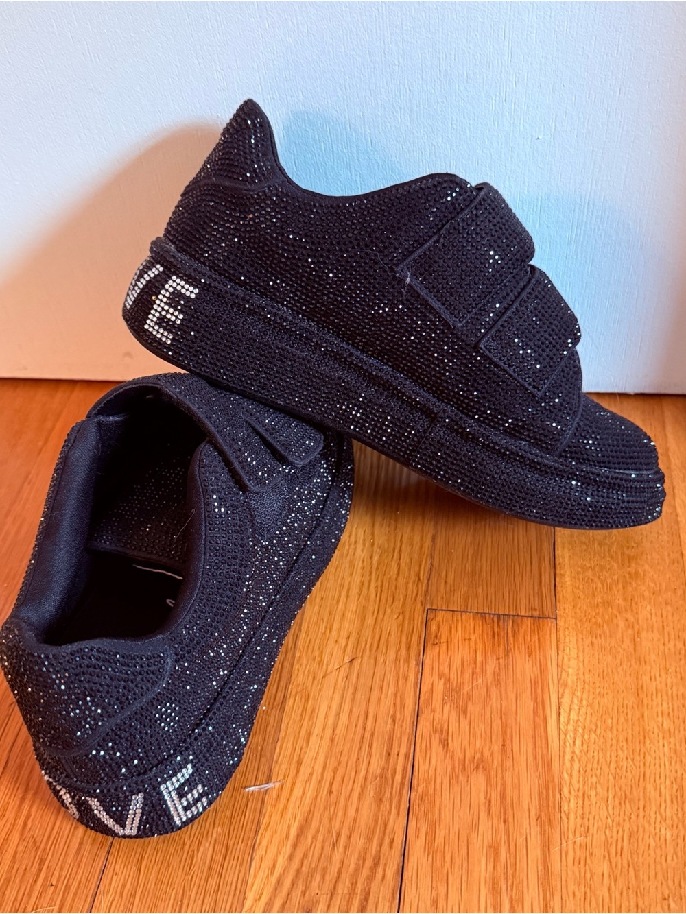 She is Cheval "Gunna be a Supermodel" Black Crystal Embellished Sneaker